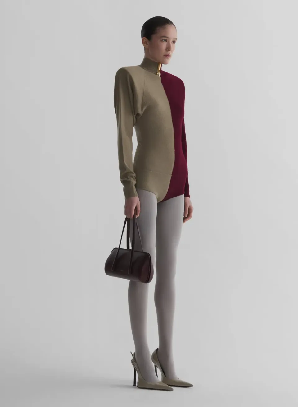 Mugler Cashmere Body Bicolor Rollkragen