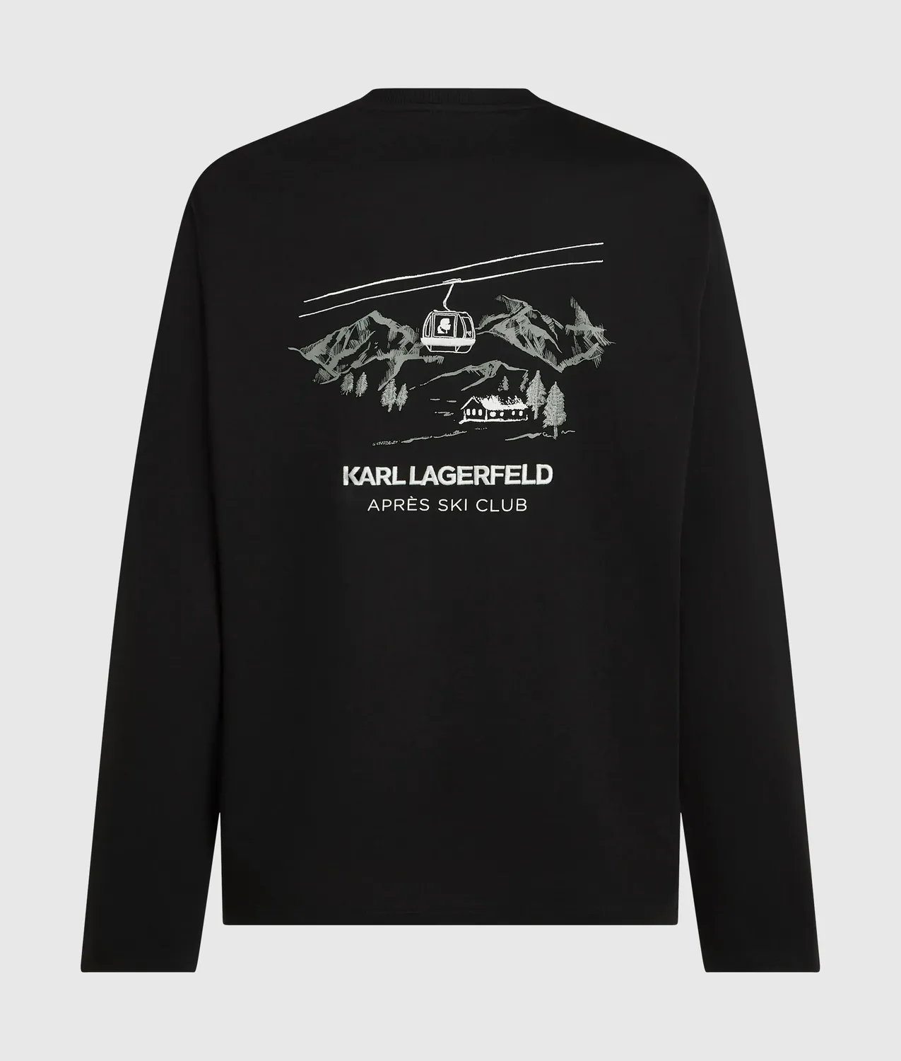 Karl Lagerfeld Après Ski Club Langarmshirt Baumwolle schwarz