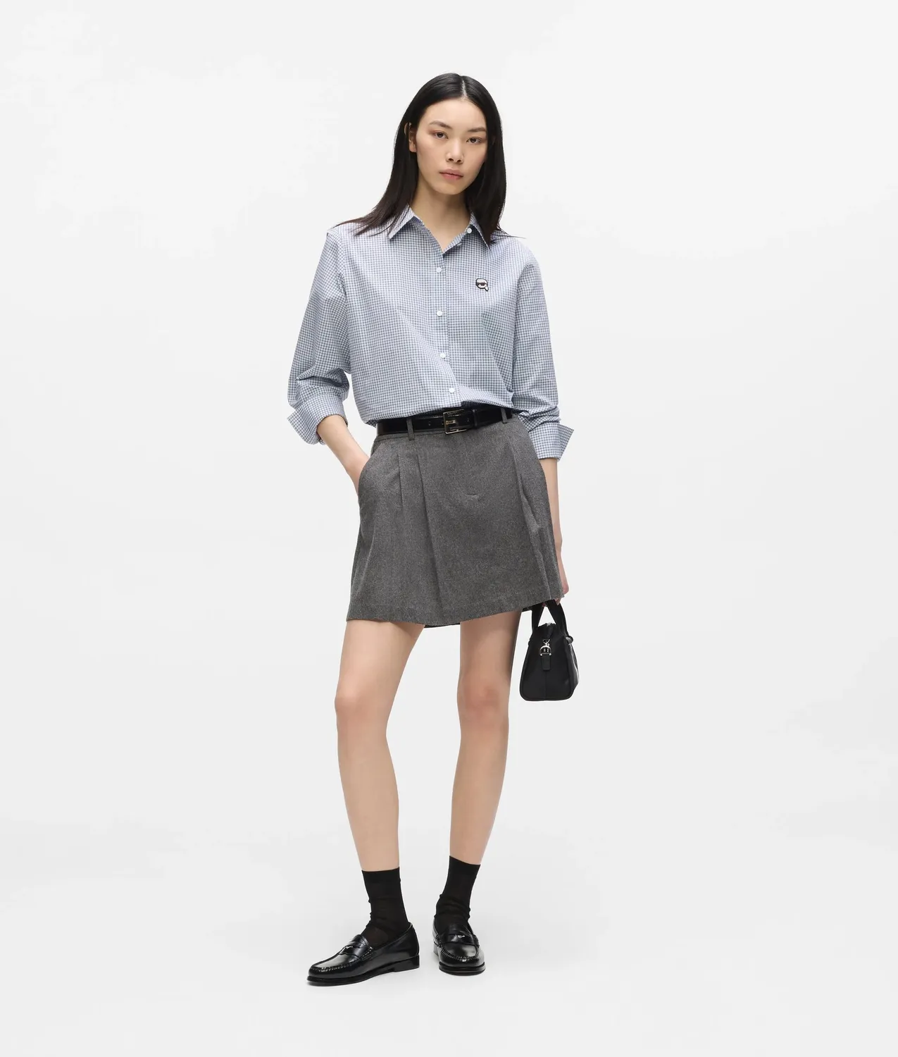 Karl Lagerfeld Ikon Karohemd Bluse kariert