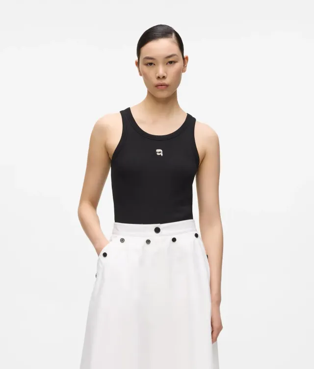Karl Lagerfeld Ikon Rippen Tank-Top Bio-Baumwolle