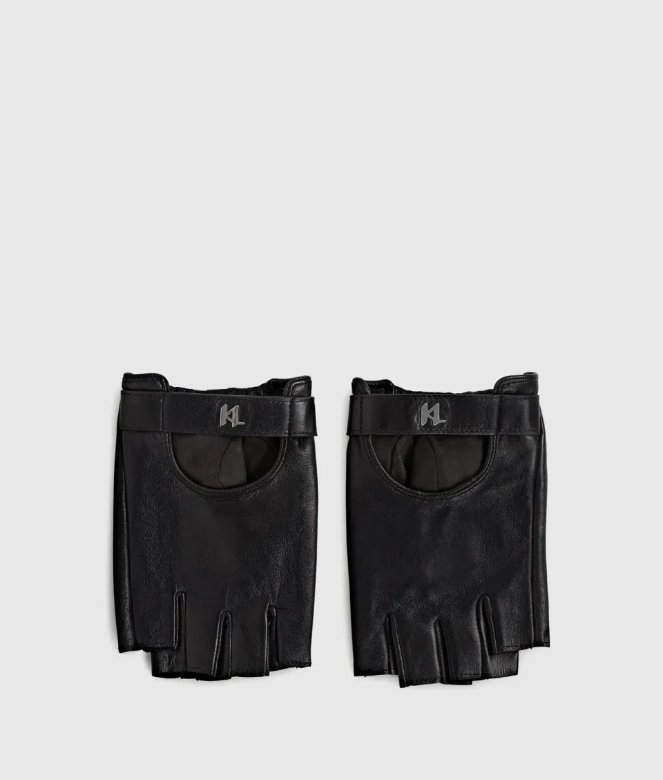Karl Lagerfeld K Monogram Handschuhe fingerlos Leder S-L