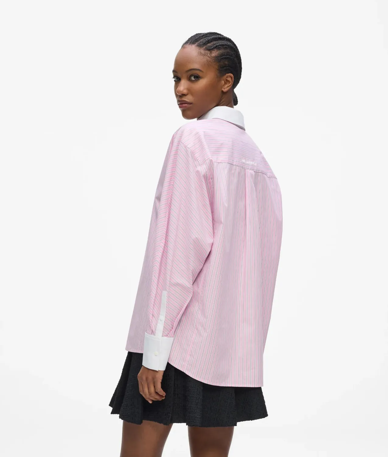 Karl Lagerfeld Ikon Streifen-Bluse Kontrastkragen