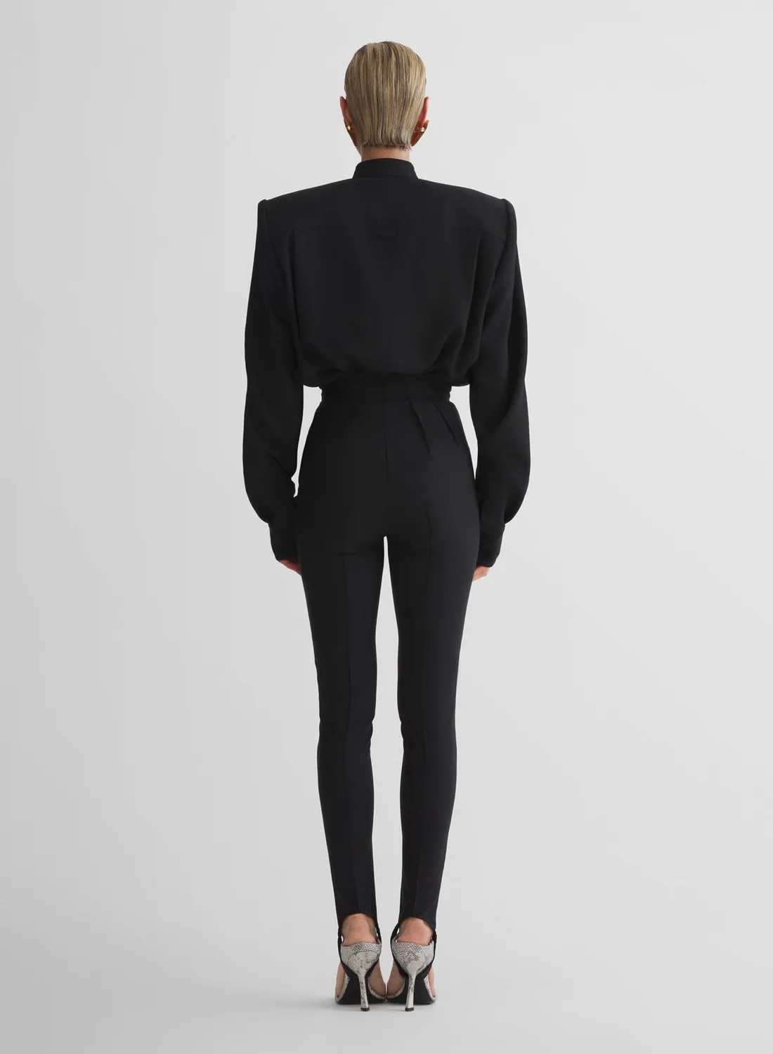 Mugler Tailored Leggings Schurwolle Schwarz High-Waist