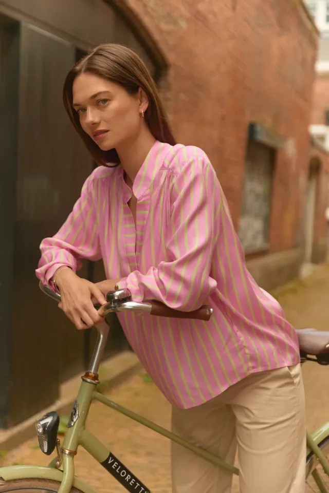 Senatex Streifen Bluse Viskose Candy Stripes