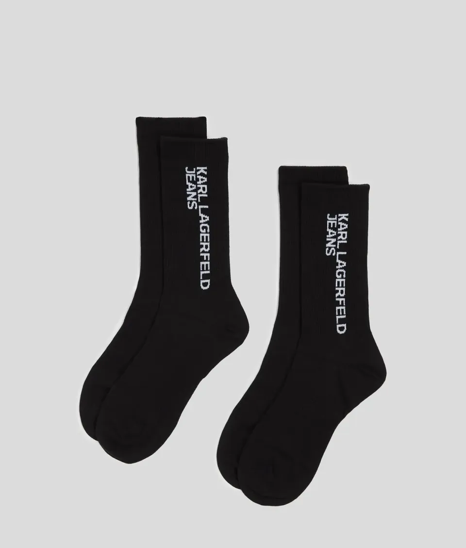 Karl Lagerfeld Jeans Logo Socken 2er-Pack gerippt
