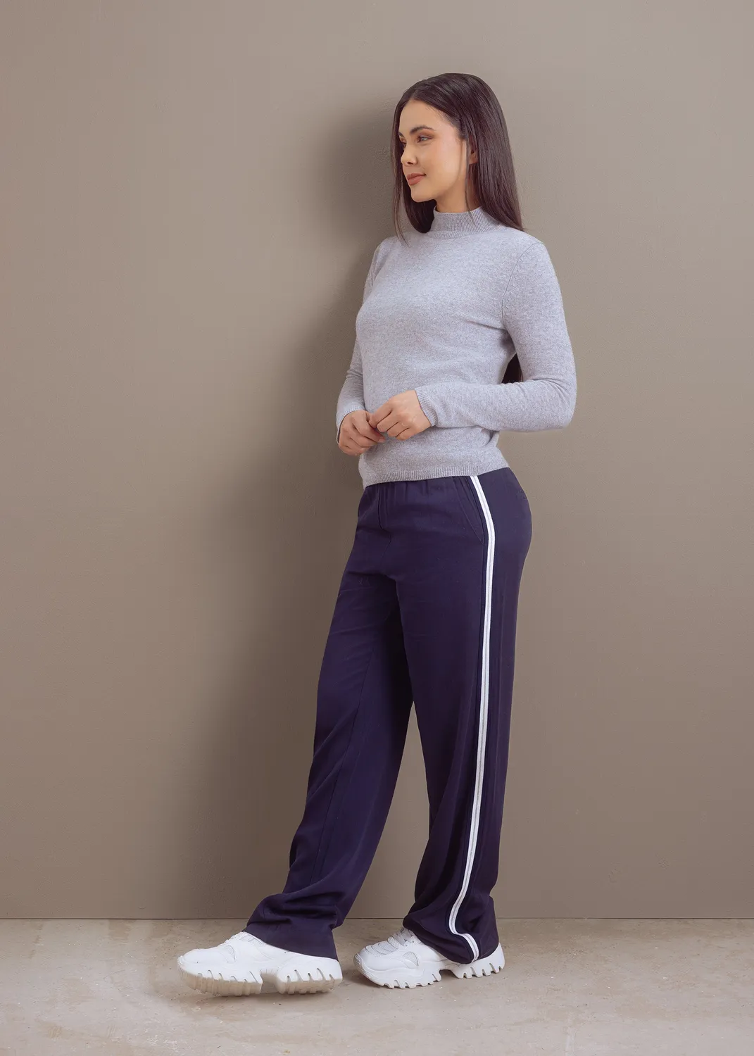 Senatex Feinstrick-Rollkragenpullover Merinowolle Silver