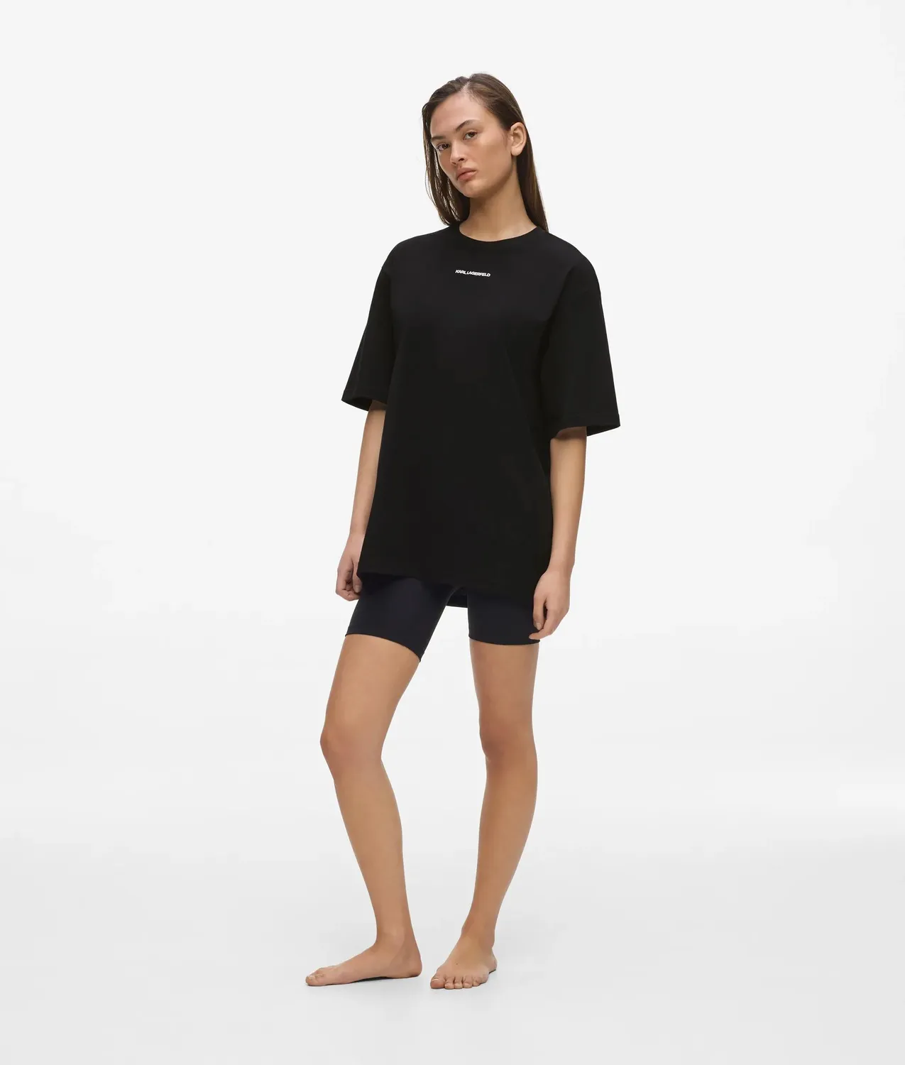Karl Lagerfeld Logo Athleisure T-Shirt Boxy Baumwolle