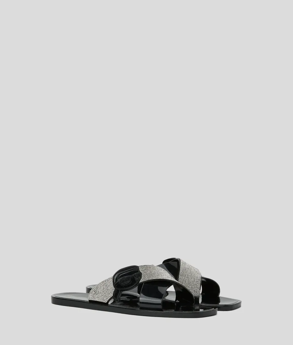 Karl Lagerfeld Ikon NFT Jelly Sandale Strass Gr. 4-10