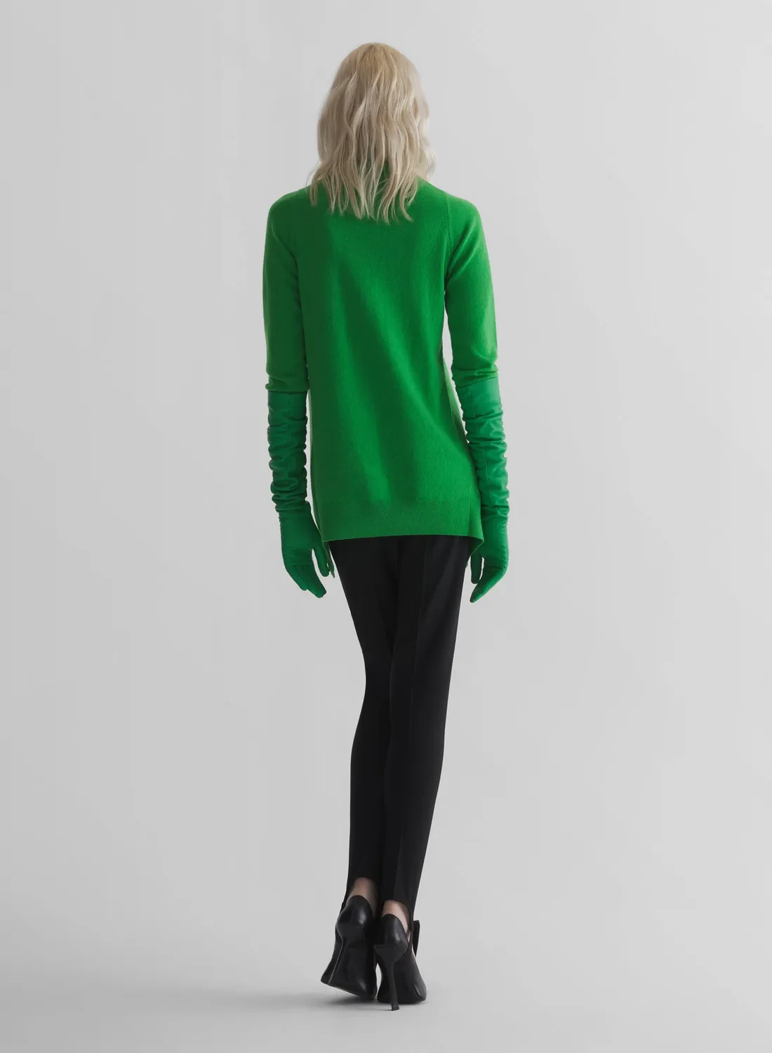Mugler Cashmere Cardigan Grün Offen Kaschmir