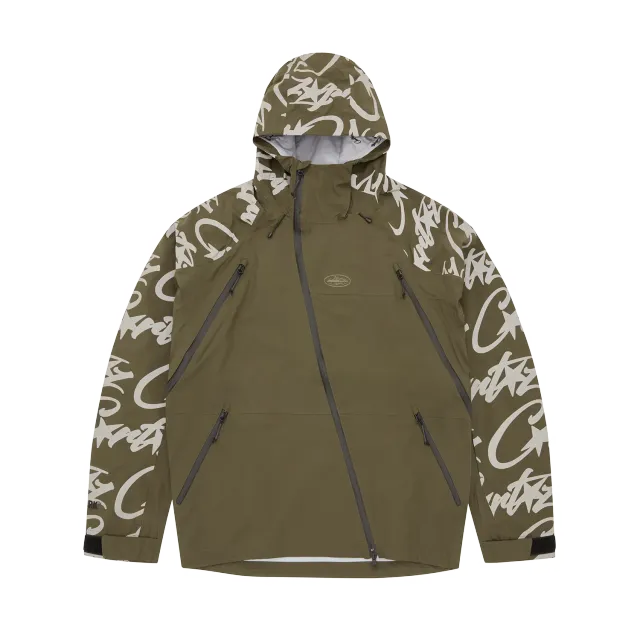 Corteiz Elitework V2 Shelljacke Khaki Wasserdicht