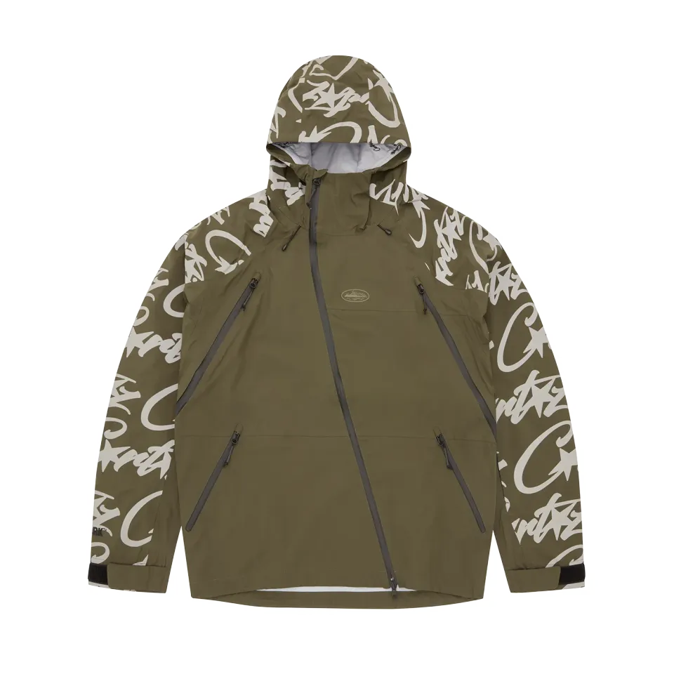 Corteiz Elitework V2 Shelljacke Khaki Wasserdicht