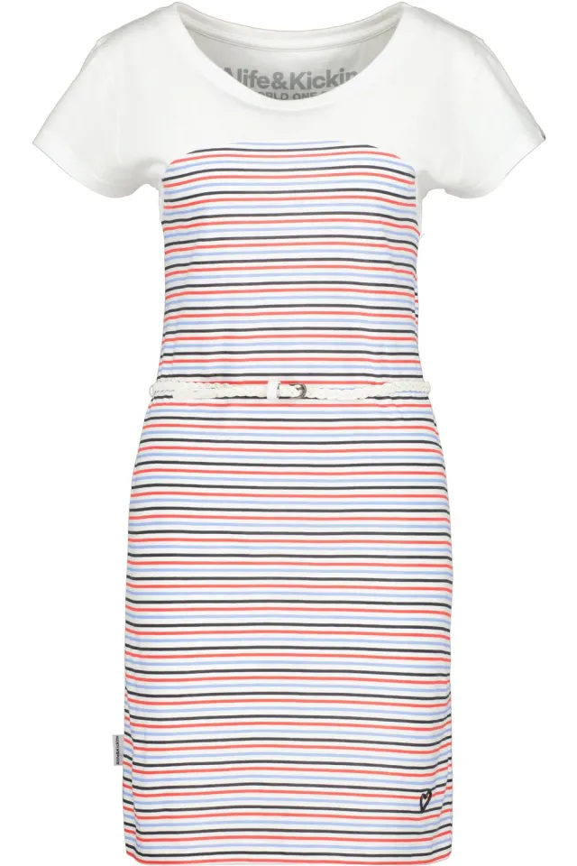 Alife & Kickin ClariceAK Kleid Weiß Streifen Gr. S