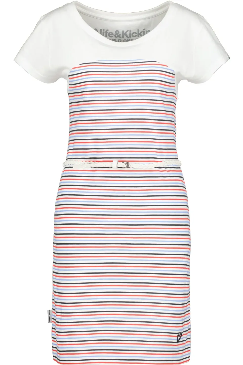 Alife & Kickin ClariceAK Kleid Weiß Streifen Gr. S