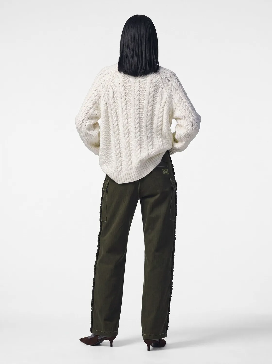 Mos Mosh MMHHero Frill Hose grün XS-XL Fischgrät Chino