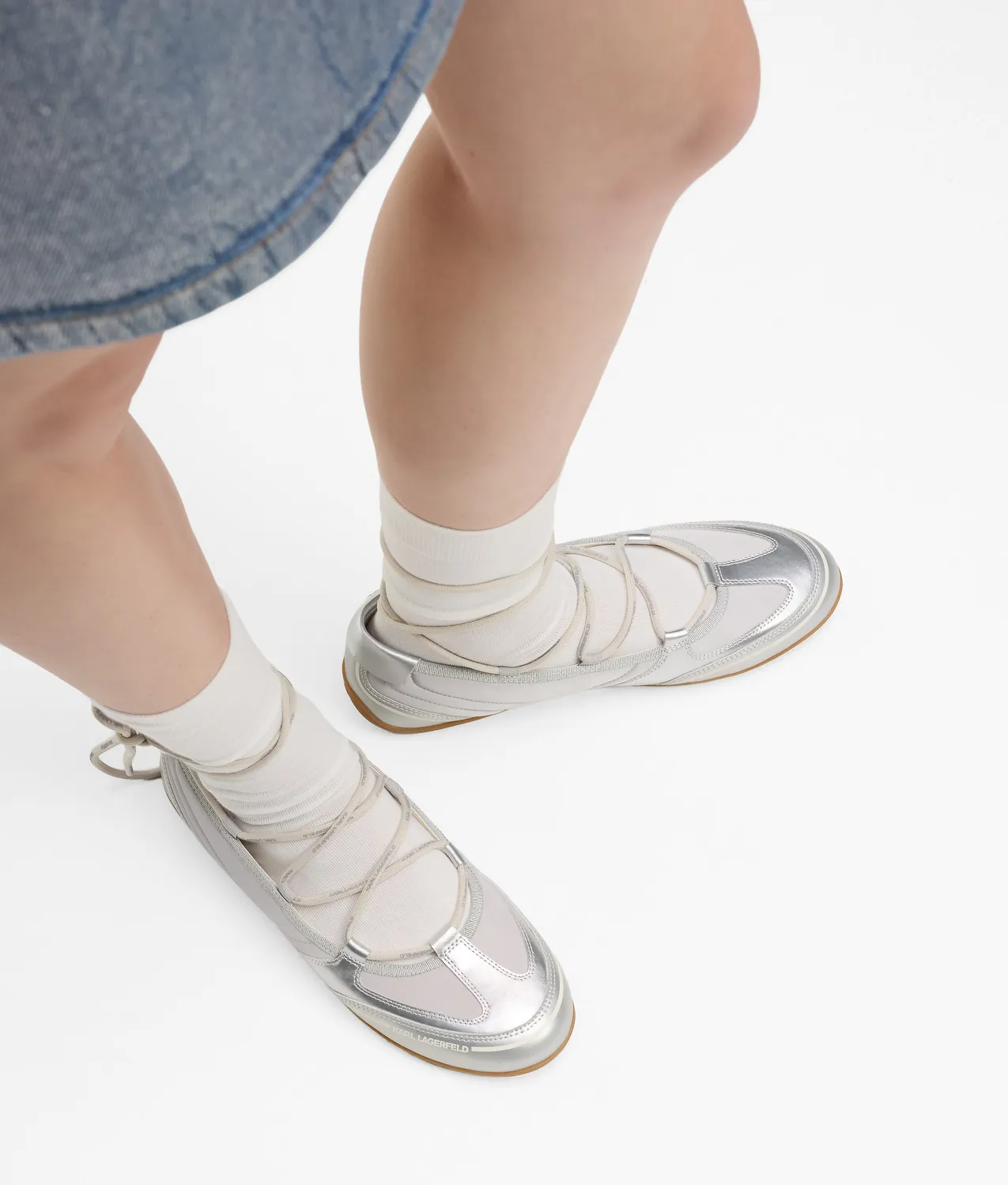 Karl Lagerfeld Altia Ballerinas Damen metallic Criss-Cross