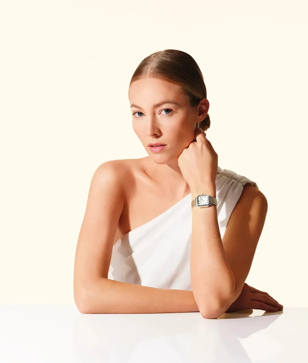 Karl Lagerfeld Square Logo Uhr Damen Silber Gold