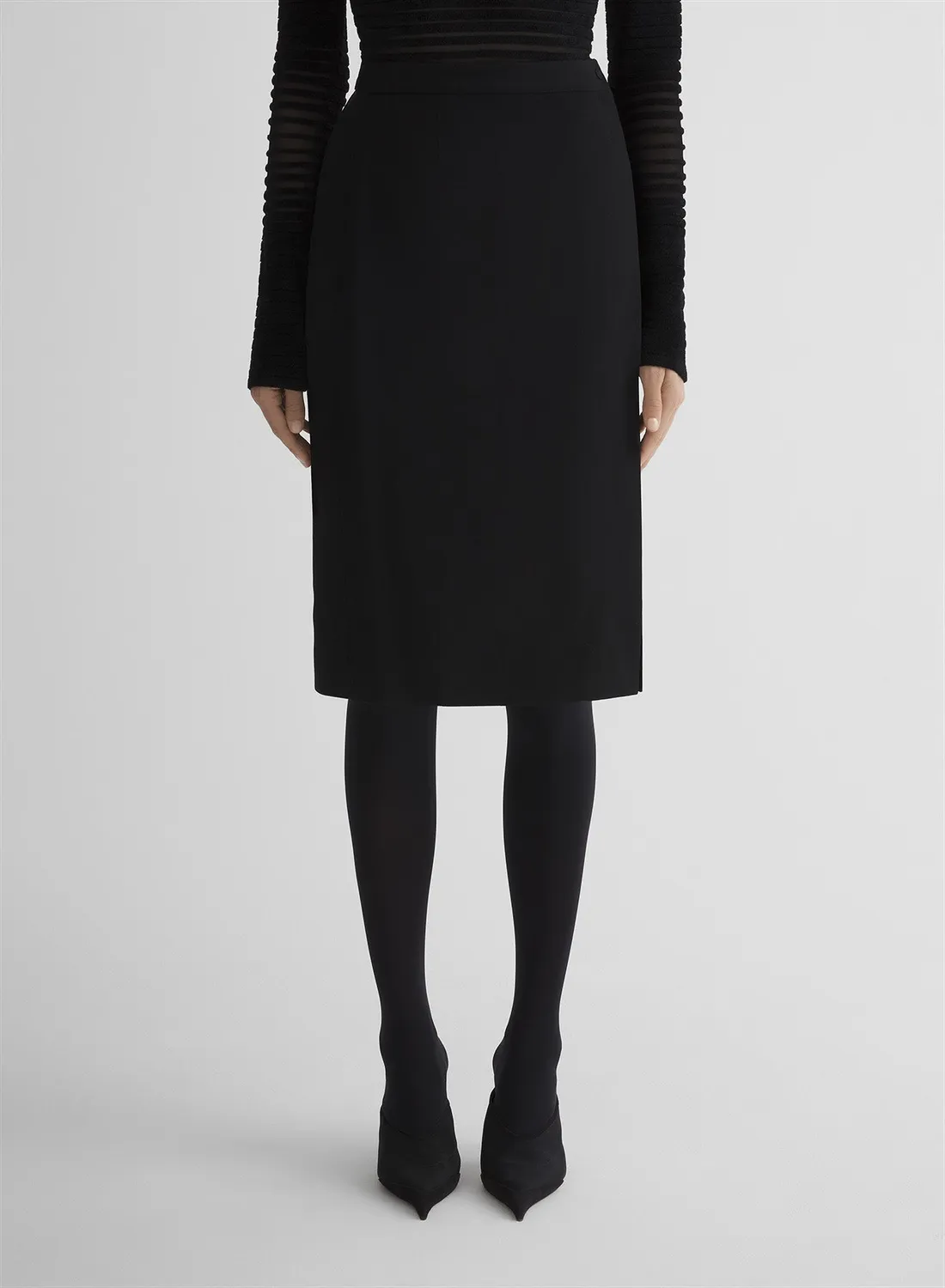 Mugler Re/Edit Lingerie Bleistiftrock schwarz Wolle