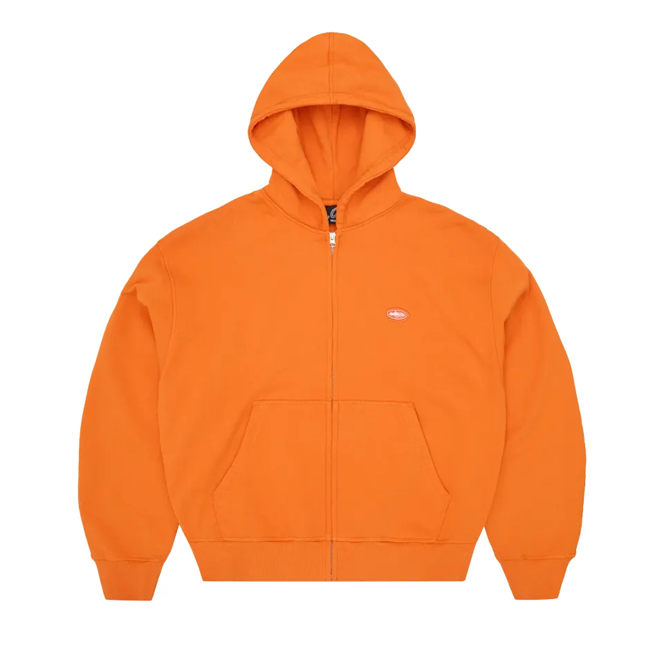 Corteiz Mini Island Zip Hoodie Orange Baumwolle