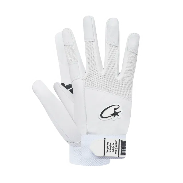 Corteiz Leather Gloves Lederhandschuhe White Grifffläche