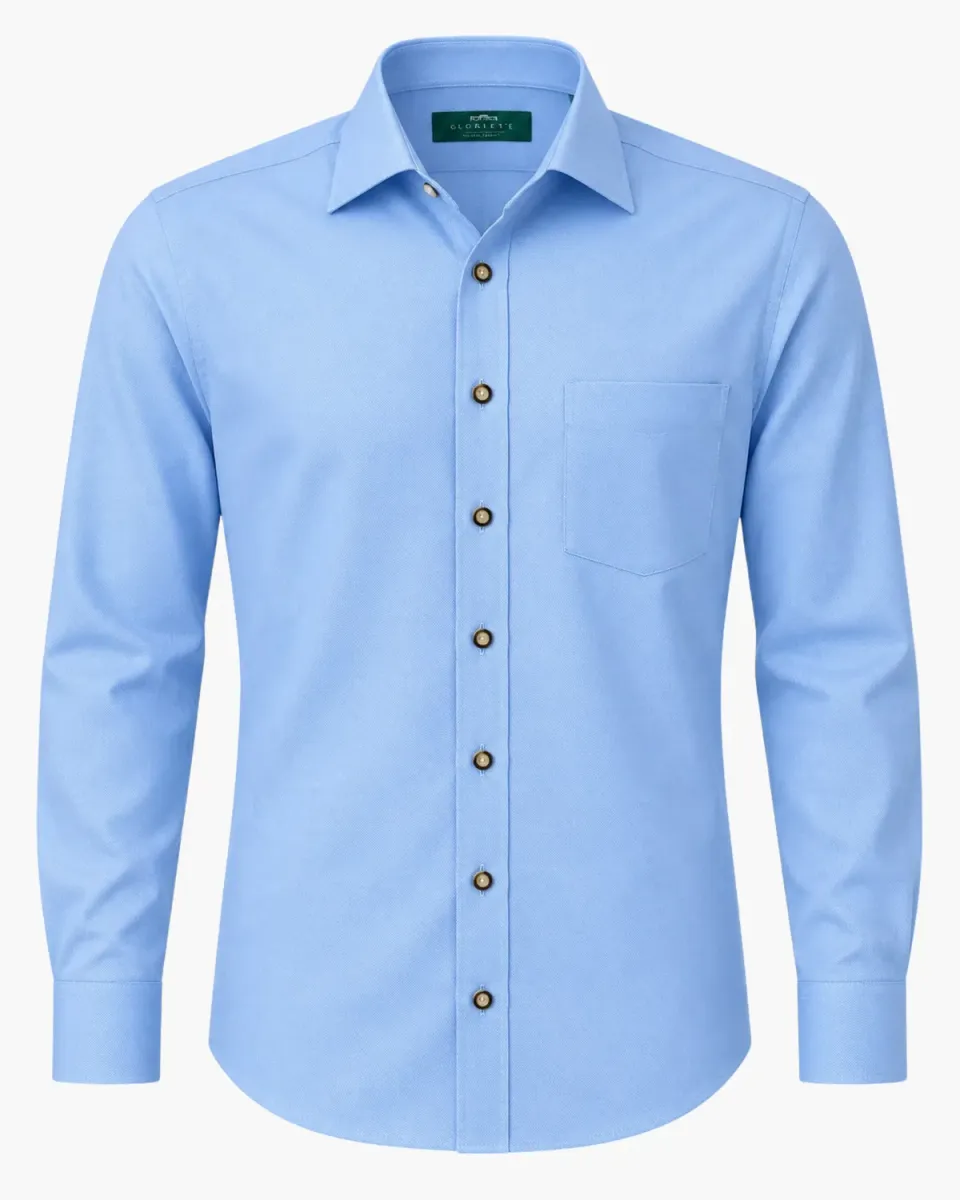 Gloriette Trachtenhemd GOTS Bio Stoff Windsor Hemd Weiß Fashion Fit