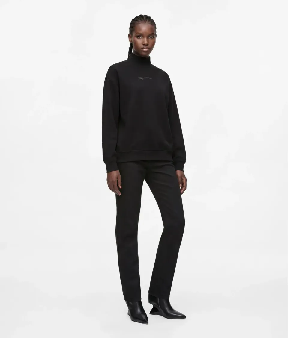 Karl Lagerfeld KL Jeans Coated High-Rise Jeans Straight