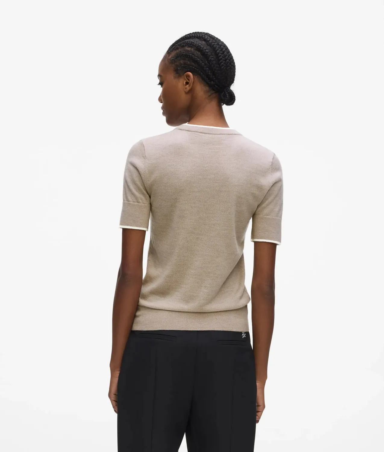Karl Lagerfeld Merino T-Shirt Paspel Wolle