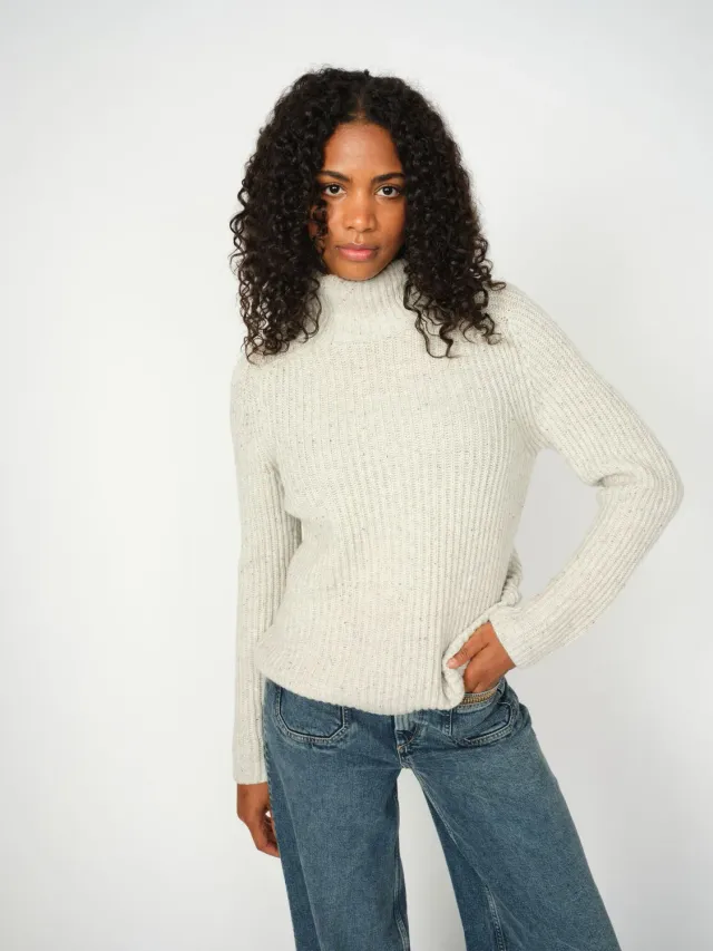 Mos Mosh Thyra Highneck Strickpullover Recyclingwolle