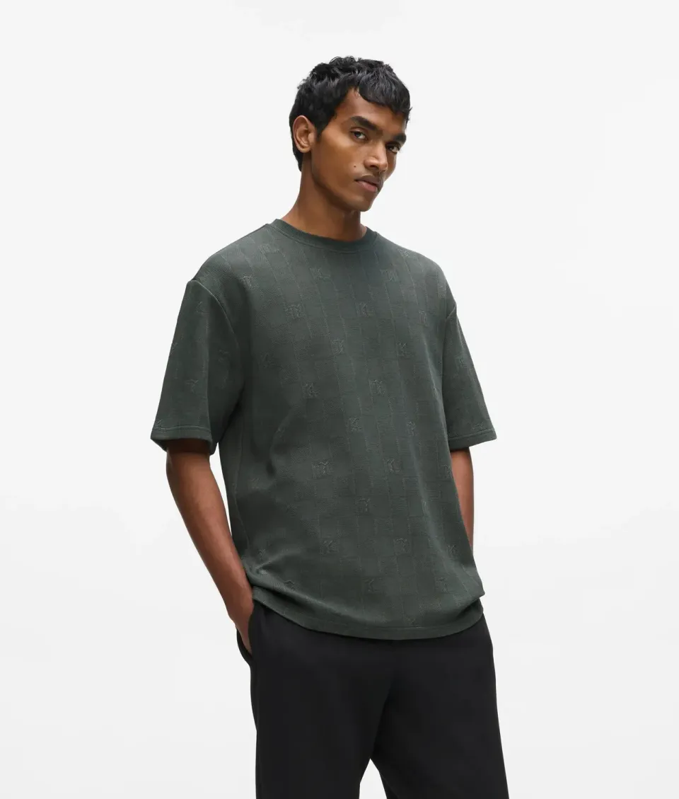 Karl Lagerfeld Monogram Checked T-Shirt Karo relaxed