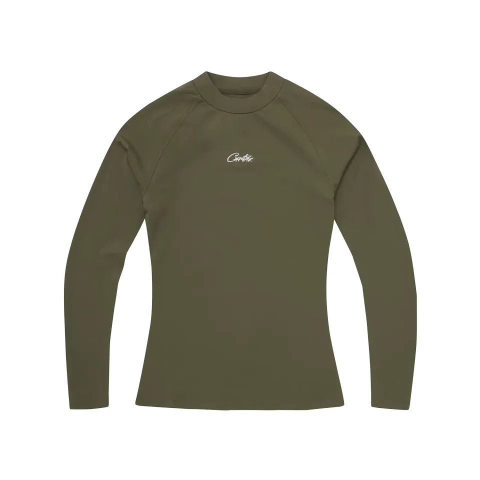 Corteiz Litework Compression Top Olive Slim Fit