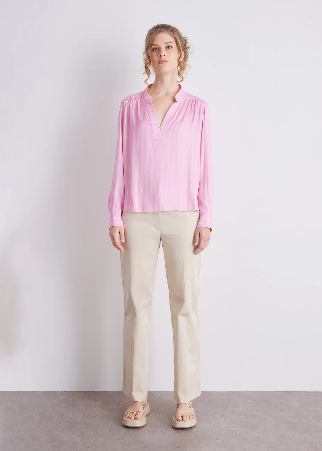 Senatex Streifen Bluse Viskose Candy Stripes