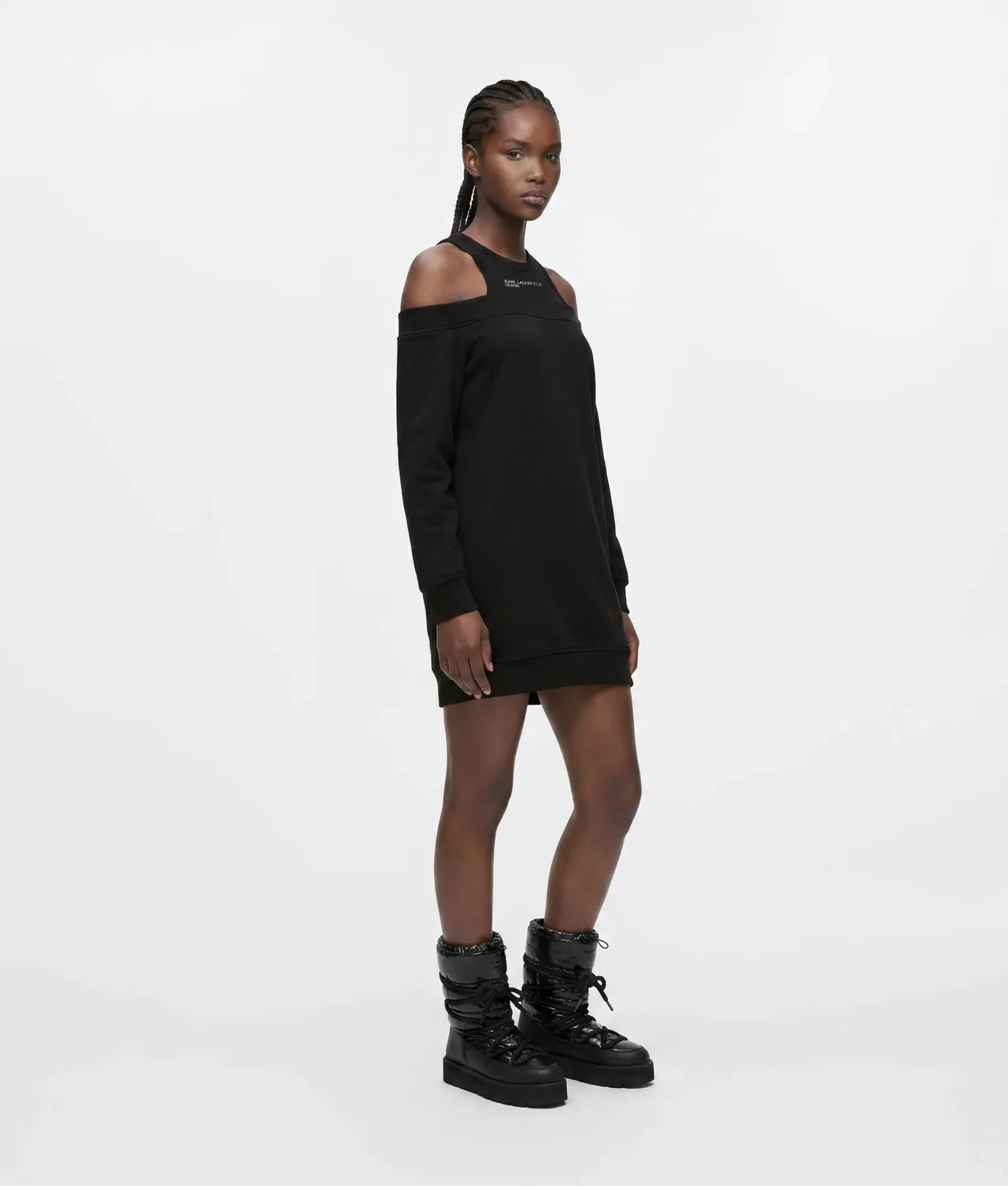 Karl Lagerfeld KL Jeans Cold-Shoulder Sweatkleid