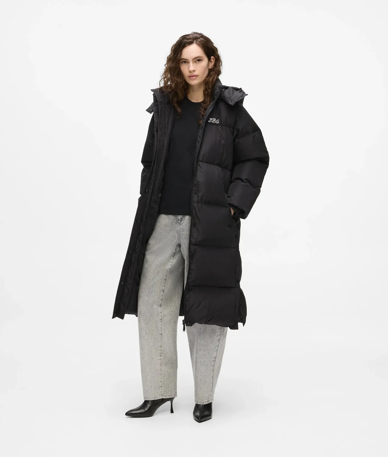 Karl Lagerfeld Lange Pufferjacke Kapuze