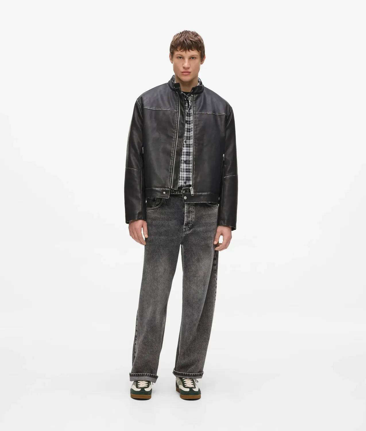 Karl Lagerfeld Karl Quote Bikerjacke Kunstleder Herren