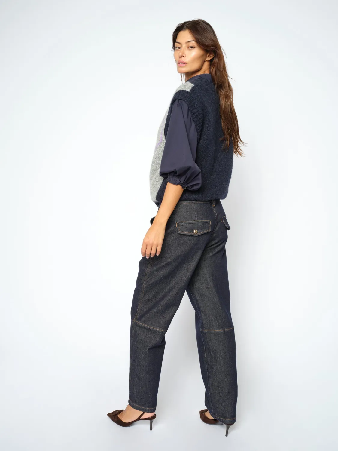 Mos Mosh Aymen Chino Jeans Dark Blue Boyfriend