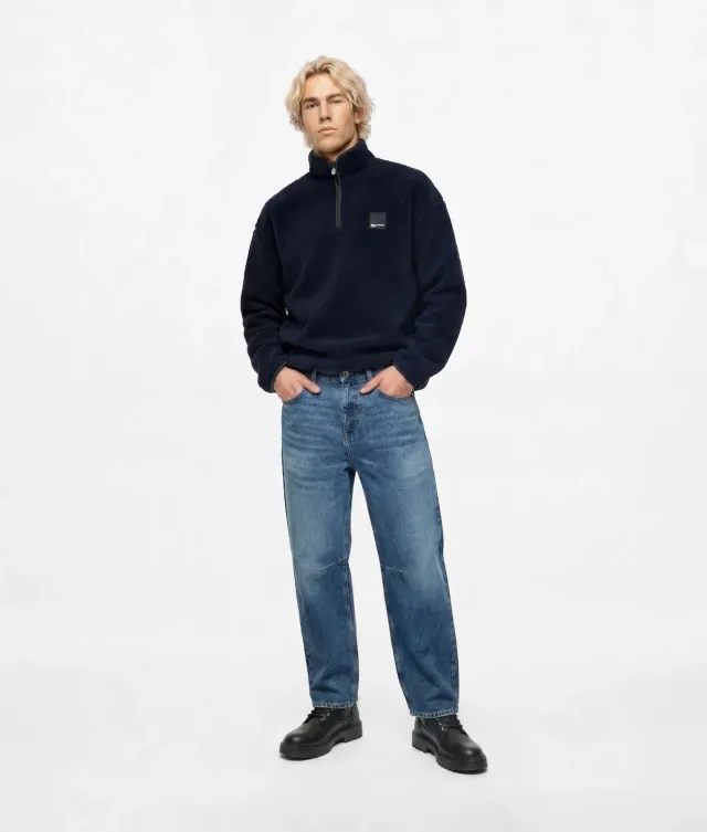 Karl Lagerfeld KL Jeans Barrel-Leg Jeans Vintage Wash Denim