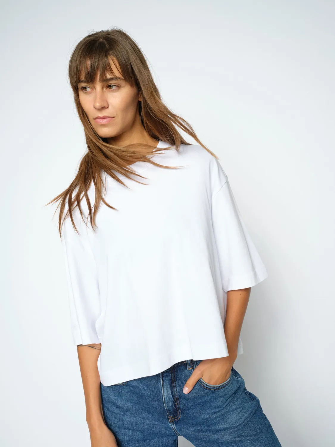 Mos Mosh MMNatalie Boxy T-Shirt Bio-Baumwolle Weiß