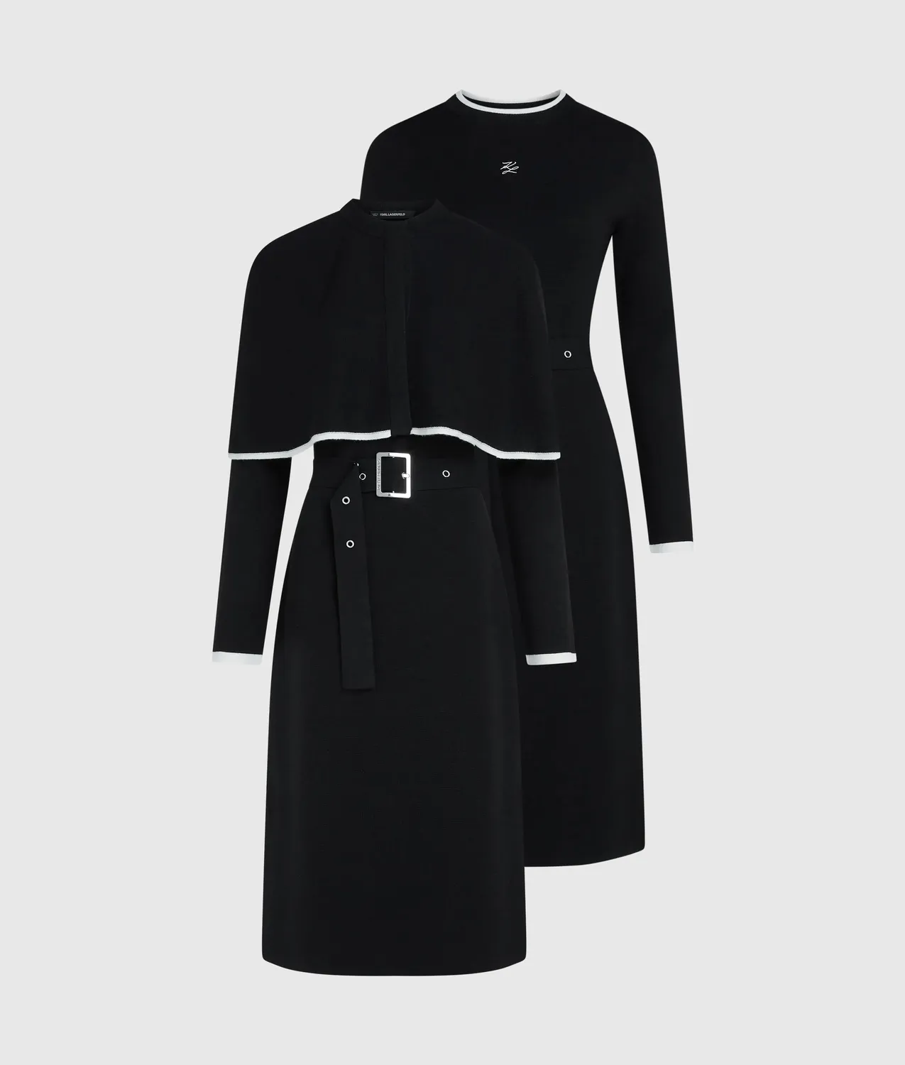Karl Lagerfeld Transformable Cape Kleid Wolle