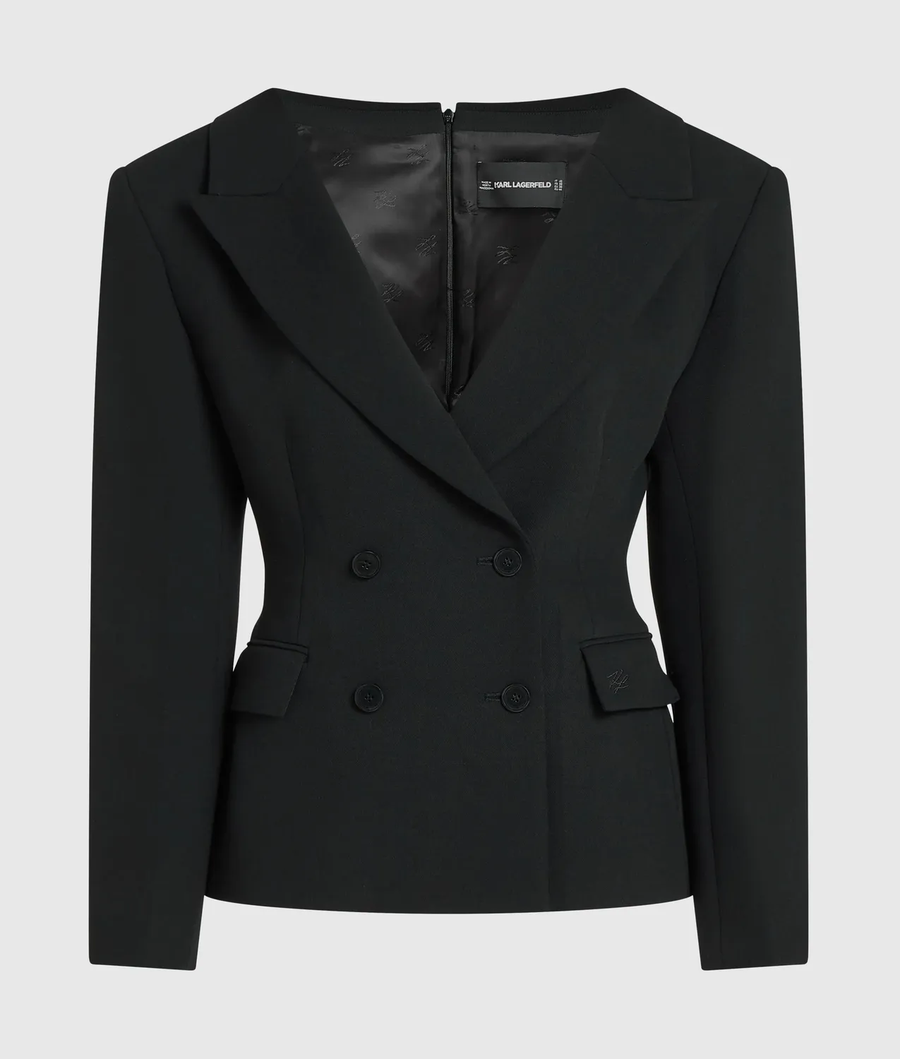 Karl Lagerfeld KL Studio Wide Shoulder Blazer Wolle Zweireiher