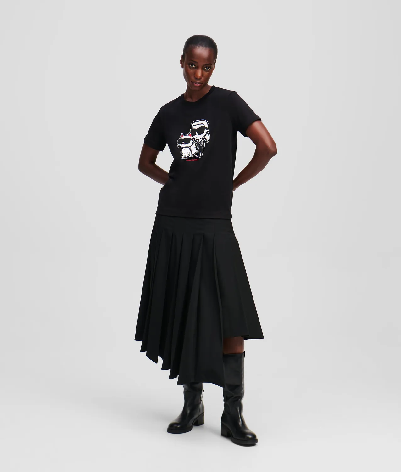 Karl Lagerfeld Ikon Karl & Choupette T-Shirt Bio-Baumwolle