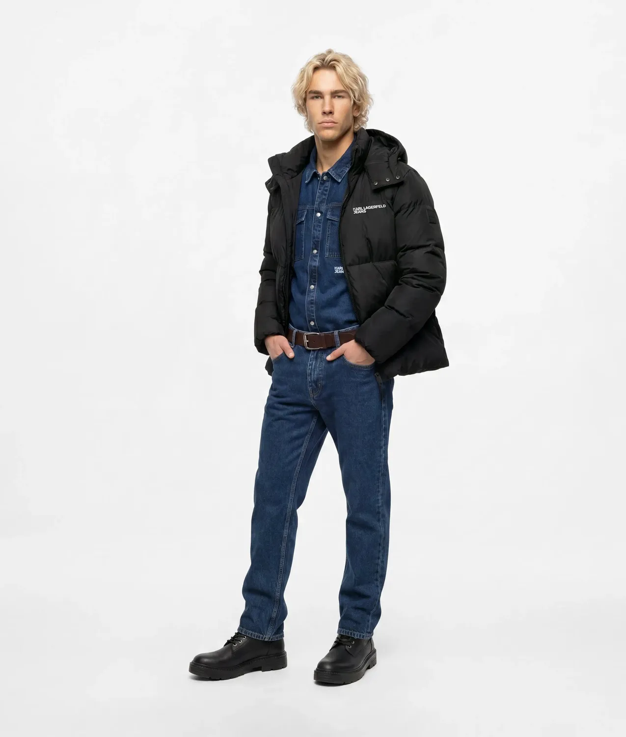 Karl Lagerfeld KL Jeans Pufferjacke mit Kapuze