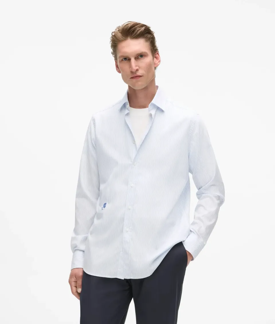 Karl Lagerfeld Modern-fit Hemd Kentkragen Baumwolle
