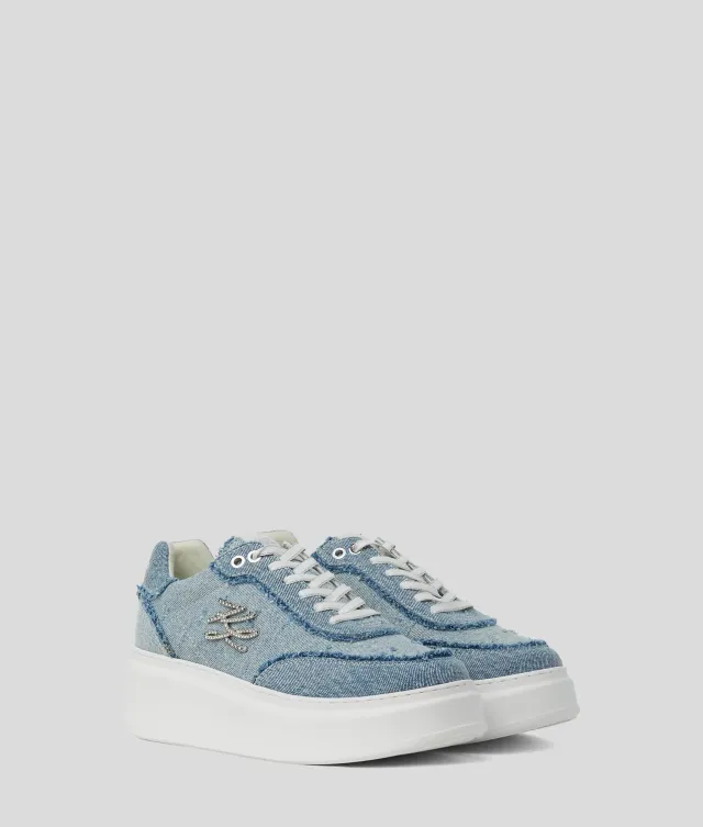 Karl Lagerfeld Anakapri Autograph Denim Sneaker Keilabsatz