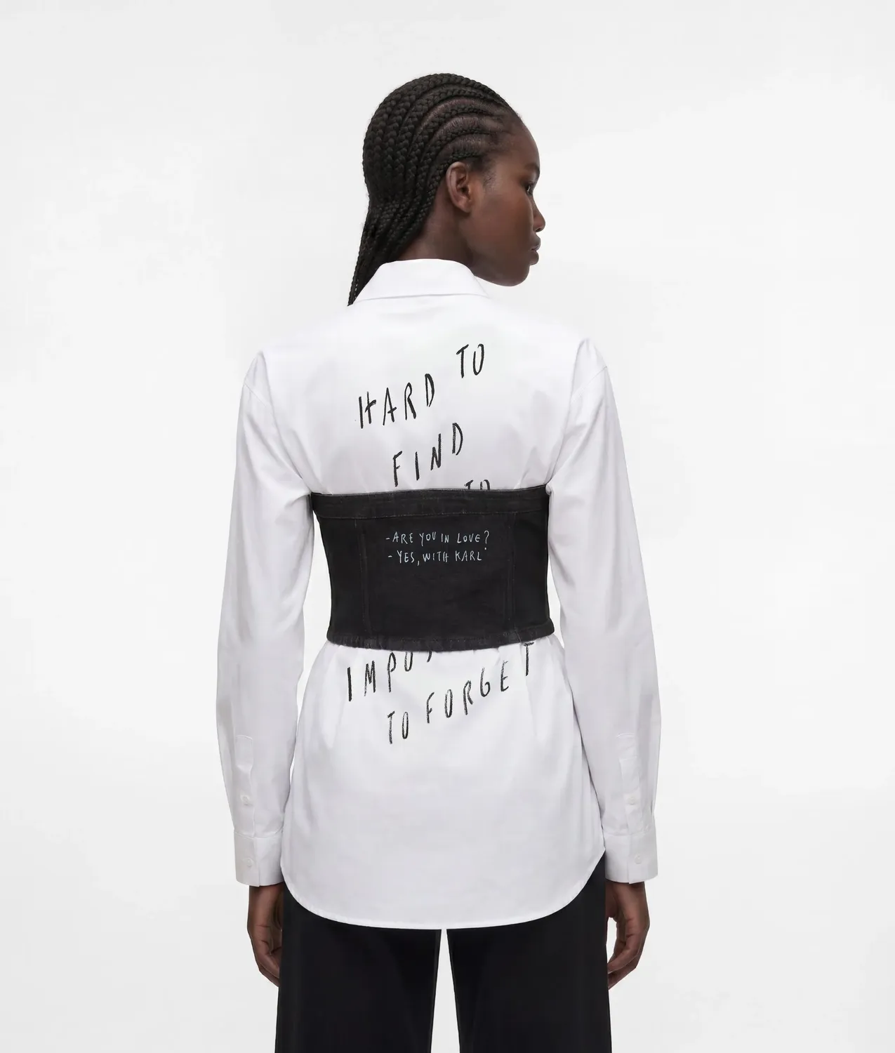 Karl Lagerfeld x Terzini Bandeau Top Denim Rückenprint