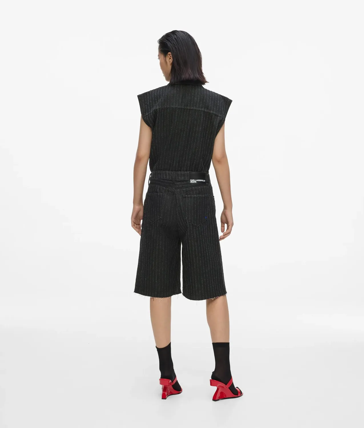 Karl Lagerfeld Jeans Pinstripe Bermuda Denimshorts