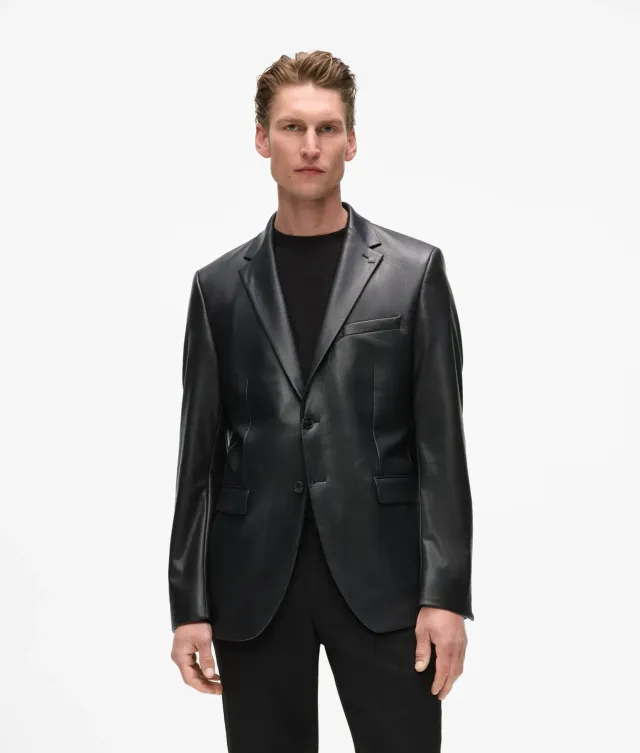 Karl Lagerfeld Slim-Fit Kunstleder Jacke Herren