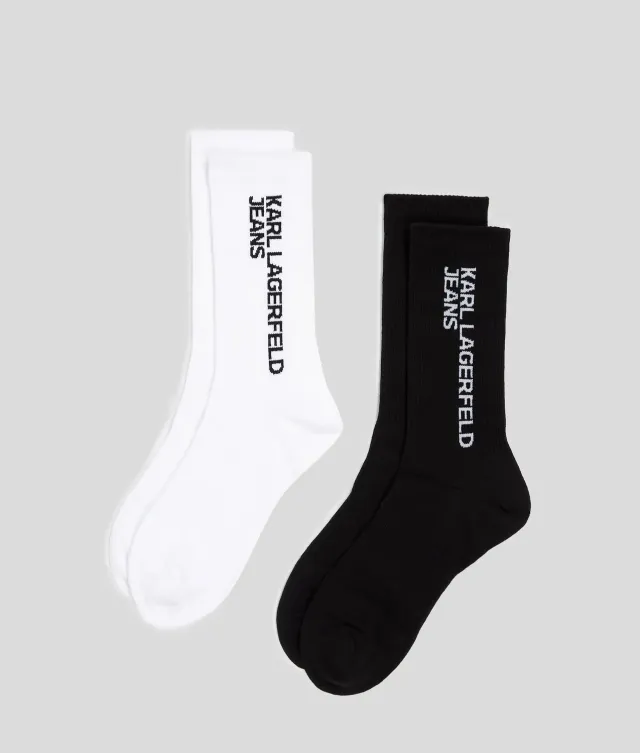 Karl Lagerfeld Jeans Logo Socken 2er-Pack gerippt