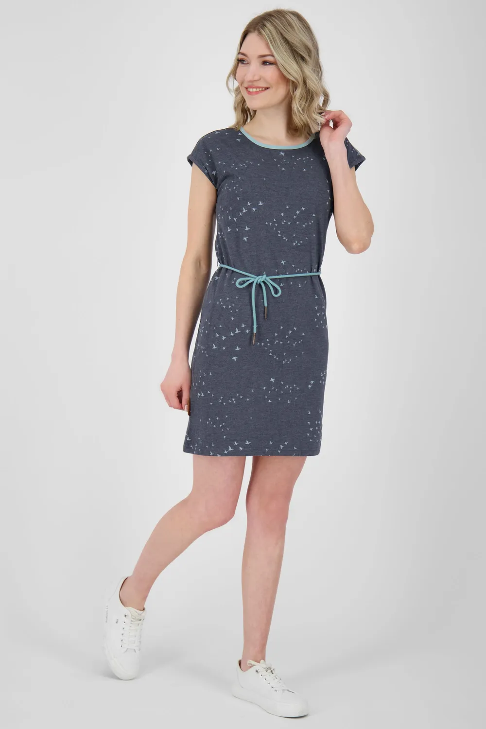 Alife & Kickin EllenAK B Jerseykleid Blau Gemustert Damen