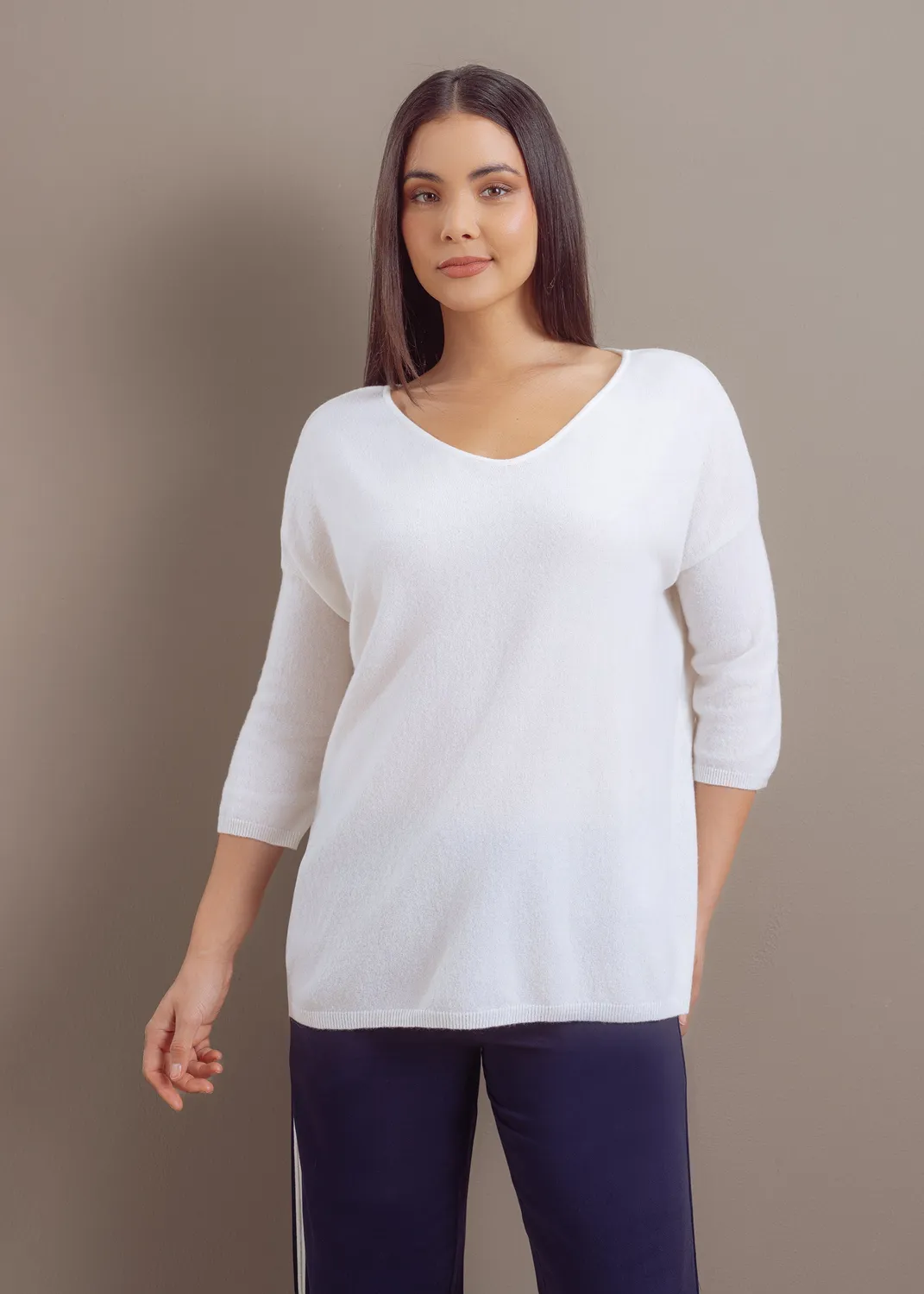 Senatex Feinstrickpullover Merino-Mix Pullover Lilac V