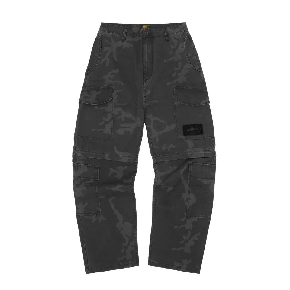 Corteiz Guerillaz Convertible Hose Black Camo Ripstop