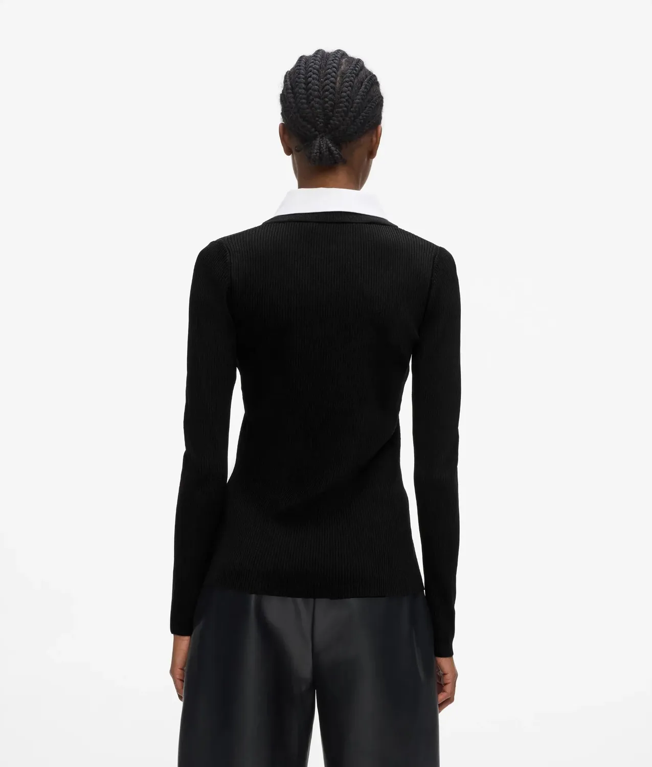 Karl Lagerfeld Polo Strick Kontrastkragen Langarm XS-XL